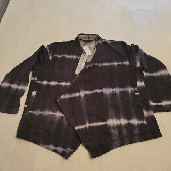 DG2 Diane Gilman DG Downtime Cascade Front Sweater Topper Blue XL NWT‎ 17621 - Picture 1 of 9